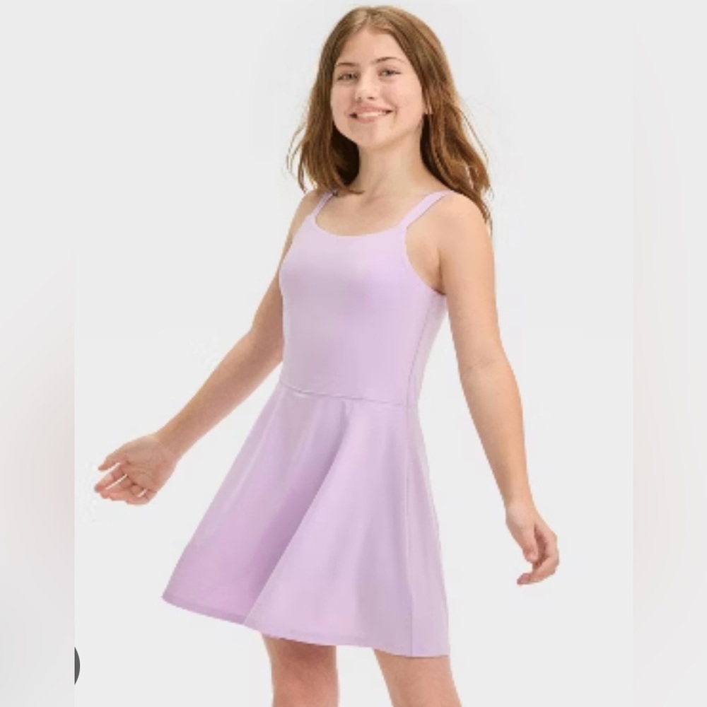 Art Class Purple Fit & Flare Dress with built in shorts